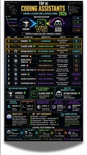 Top 10 AI Coding Assistants Compared #coding #ai
