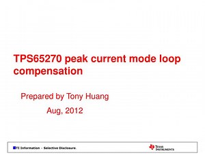 TPS65270 peak current mode loop compensation - SlideServe