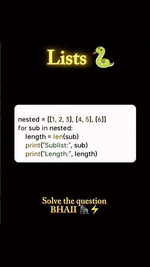 PYTHON || Lists || Nested Lists || #python #programming #toturial #education #coding #nesred #lists