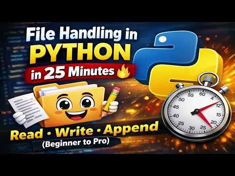 File Handling in Python in 25 Minutes 🔥 | Read, Write, Append (Beginner to Pro)