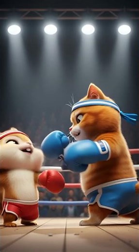 Chipmunk Boxing Battle! #aiart #animation #boxing #orangecat