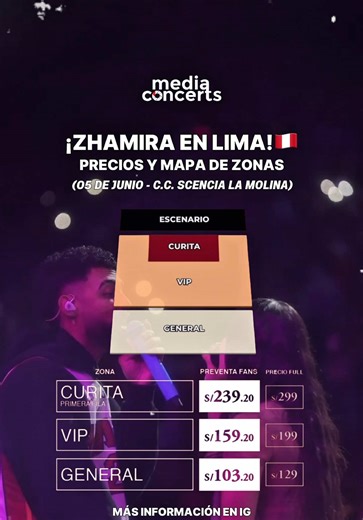 🎟️ PRECIOS Y MAPA DE ZONAS YA DISPONIBLES 🌟 Zhamira Zambrano, cantante venezolana de pop latino y una de las voces femeninas en mayor crecimiento, llega a Lima para un show íntimo y lleno de sentimiento. 🇵🇪✨ 📅 5 de junio 📍 C.C. Scencia En este post te mostramos los precios oficiales y el mapa de zonas para que elijas cómo vivir esta noche especial. 🎟️ Preventa desde el 3 de marzo en Teleticket. 👀🔥 #zhamirazambrano #jaywheeler #lima #peru