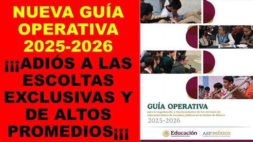 Nueva guía operativa 2025-2026 ¡¡¡adiós a las escoltas exclusivas y de altos promedios¡¡¡ | Soy Docente: Evaluaciones y más