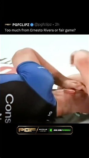 Too much from Ernesto or fair game? Watch live on Kick link in bio. @pgfworld #jiujitsu