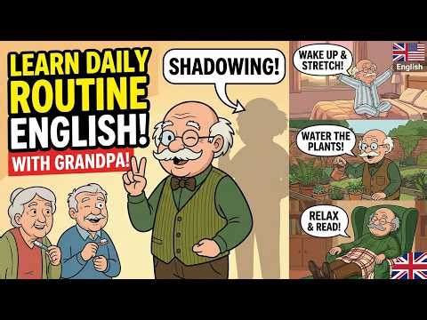 Learn Daily Routine English | Shadowing Practice with Grandpa | Grandpa Teaches English