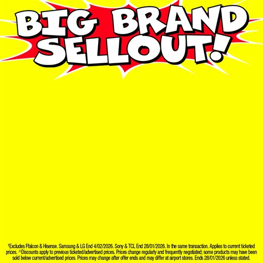 It's JB Hi-Fi's Big Brand Sellout with crazy deals on TVs, phones, laptops, soundbars, hair appliances & stacks more! | JB Hi-Fi