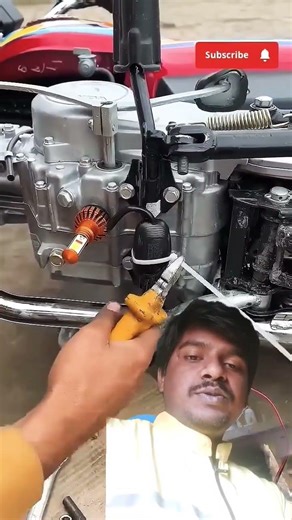 bike ke engine ke niche LED bulb fixing #bike​ #mechanicaljugaad​ #viralshort​ #yt​ #youtubeshort​