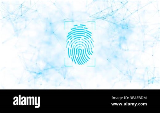 Cyber Security, Identity Verification, Large Glowing Blue Finger Print on Chip Sensor. Digital Cybersecurity Protection with Encrypted Data Visualization cybersecurity, data protection, cyber threats Stock Video Footage - Alamy