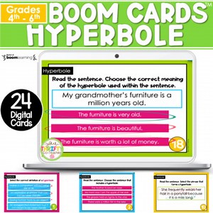 Hyperbole Boom Cards | Digital Task Card Activities