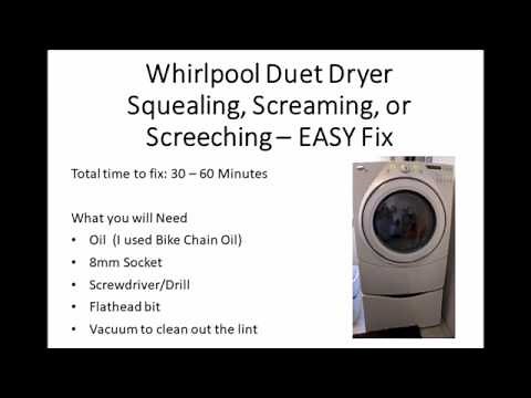 EASY FIX - Whirlpool Duet Dryer Screaming or Squealing