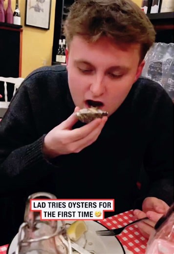 Oysters are hard to swallow #funny #food #oyster #eat #fyp | Oysters