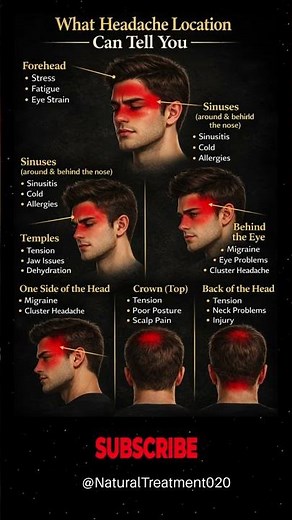 What Your Headache Location Can Tell You#digestion #headachecauses #migraine #headachesymptom #tips