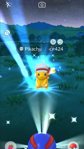 Caught Costume Hat Shiny Pikachu ✨⚡#pokemongo #shiny #electric #costume #gaming #shortsfeed #shorts