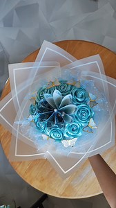 Satin ribbon roses bouquet wrapping tutorial #ribboncraft #satinribbon #satinroses #ribbonroses #ribbonflowers #satinflower | Shanley Diy