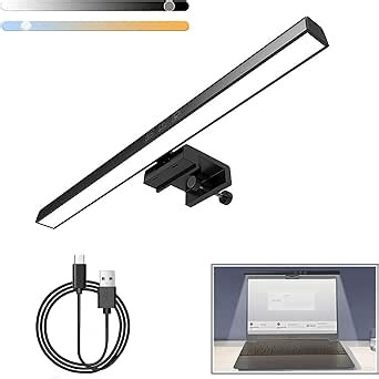 Monitor Light Bar for Video Calls, LED Computer Monitor Lights Touch Control Dimmable Timer Switch, USB Powered Angle Adjustable 19.68" Eye Caring Reading Lamp Bar for Office/Home/Game