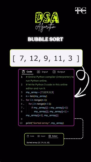 Bubble Sort Explained in DSA 15 Seconds