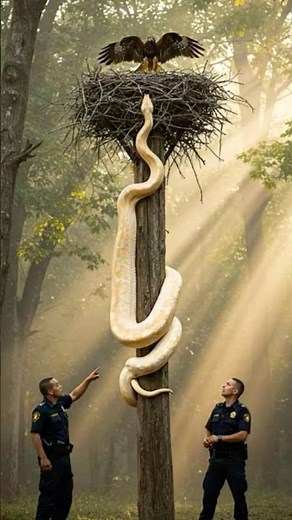 Albino Python Want to Eat Hawk!