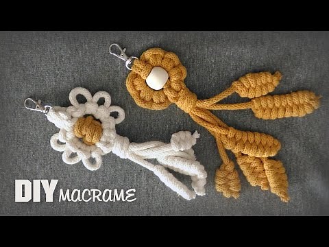 DIY: Macrame Flower Keychain & Hanging Macramé Ornament