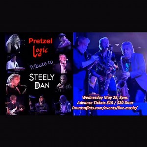 Wednesdays with the One and Only Pretzel Logic! The Soulful, Soothing, Groovy Sounds of Steely Dan perfectly performed by 9 extremely talented musicians Advance Tix at drumsnflats.com/events/live-music/ | Drums N Flats