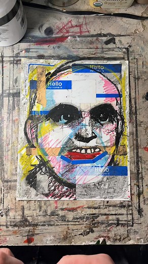 If you’re not using collage in your mixed media arsenal then you need to start. Layering & building texture through added elements greatly increased the appeal & depth of your work. Try it!!!! #artist #collage #drawing #painting #pentimento #basquiat #warhol #frankauerbach #expressionism #flemishart #streetart #stickerart #mixedmedia #collageart