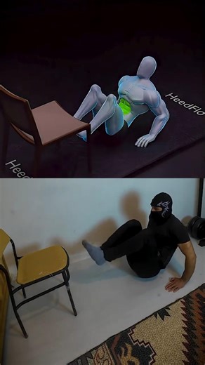 Build strong abs at home with these exercises using a chair. #shorts #abs