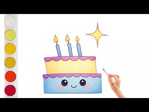 How to draw a cute cake step by step easy// Cake drawing// draw a cake for kids // Kids Art