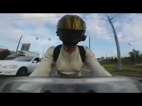 Girls Riding Motorcycle Braless