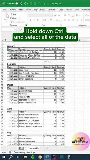 VSTACK Function in Excel 🔥 | Multiple Tables Combine in Seconds #shorts