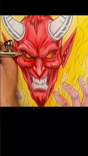 airbrush Teufel Part 1 Tutorial Beginner #airbrush #art #shorts #kunst #artist #drawing #kunst