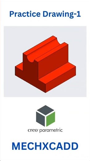 MECHXCADD - Practice Drawing 1 #creoparametric #solidworks #catiav5 #catia #nx #autocad #ansys