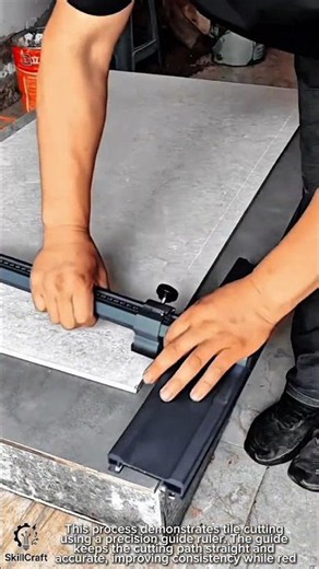 Tile Cutting Work Tool Using Precision Tile Guide Ruler #worktool