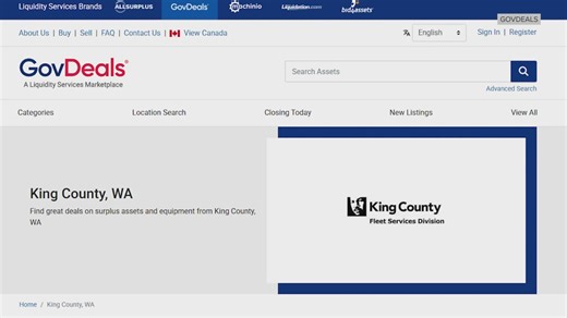 King County launches new public surplus auction site