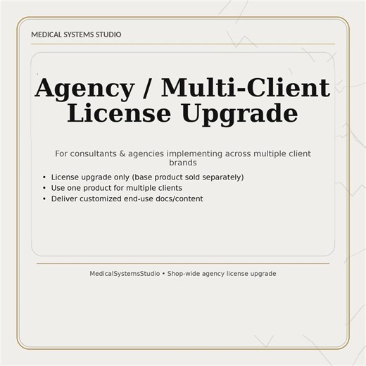 Agency / Multi-client License Upgrade | for Medicalsystemsstudio Digital Products | Instant PDF - Etsy