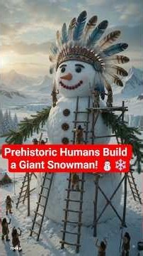 Tiny Prehistoric Humans Discover Arctic Winter Games! ❄️🏆 #shorts #youtube #snowman