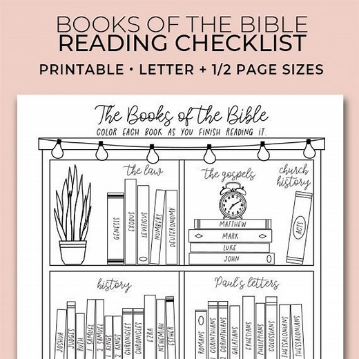 Books of the Bible Reading Checklist: Printable Tracker (digital Download) - Etsy