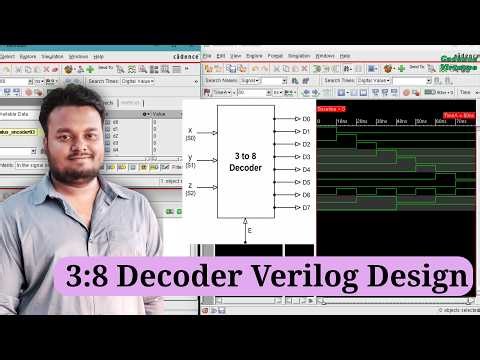 VLSI Basics: 3:8 Decoder Verilog Design using Cadence IUS | Code, Testbench & Simulation Explained