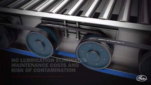 A MAINTANENCE FREE SOLUTION TO TRANSMISSION ROLLER CHAIN DRIVES! Gates Poly Chain® GT™ Carbon™ is a maintenance free solution to dirty, old roller chain drives. No more replacing, re-tensioning or lubricating, meaning less downtime and lower maintenance costs, all whilst boosting efficiency. Watch Gates Poly Chain® GT™ Carbon™ video on why you should convert your chain drives today. | Gates Corporation