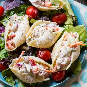Tuna Salad Stuffed Jumbo Shells