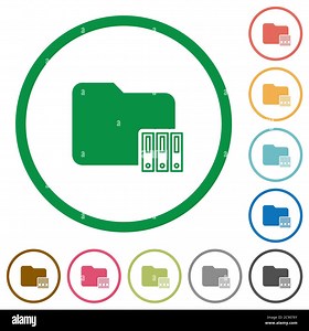 Organize folder flat color icons in round outlines Stock Vector Image & Art - Alamy