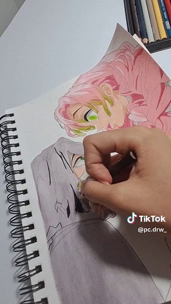 The lovers 🩷🩶💚 #animetiktok #animeedit #anime #fyp #fyppppppppppppppppppppppp #boyfriend #hashiratrainingarc #hashira #muzankibutsuji #demonslayeredit #timelapseart #demonslayer #time #mutsuri #iguro #iguroobanai #art #artist #artistsoftiktok