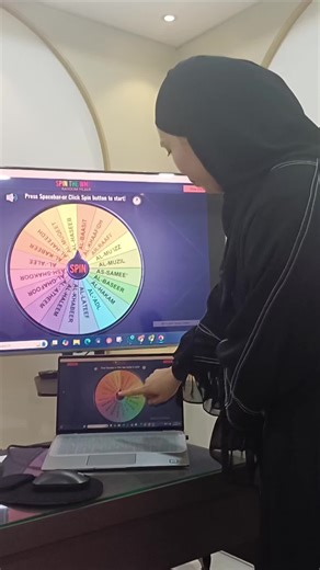 Class Activity Spin the wheel (Names of Allah) for reporting. #islamicteachings #tawhid #namesofallah #islamiceducation