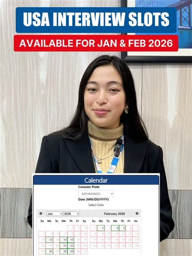 USA Visa Interview Slots Available for 2026