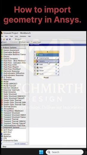 How to Import Geometry in ANSYS | Step-by-Step | FEA Basics | #shorts