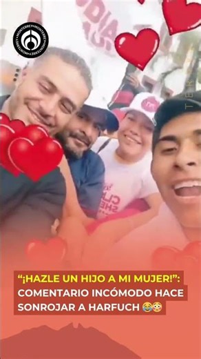 "Give my wife a baby!": comment makes Harfuch blush