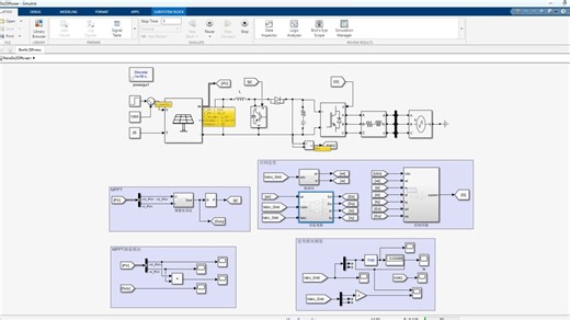 光伏三相并网MPPT svpwm矢量控制/matlab simulink