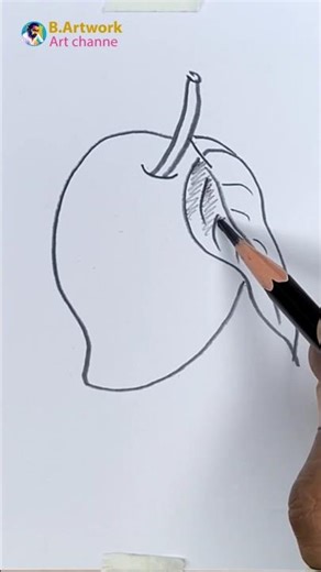 Easy Mango Drawing 🥭| How to Draw a Mango #B.artwork #Drawing