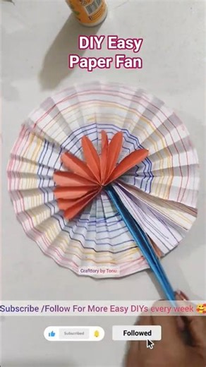 DIY Easy Paper Fan Making 🌸 | Simple Paper Craft for Beginners #Shorts