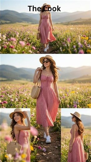 The Summer look with the check red dress.....🎀🎀 #fyp #fashion #ootdguide #style #dressootd