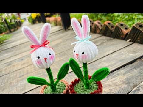 ABC TV | How To Make Bunny Flower Pot Pipe Cleaner - Craft Tutorial