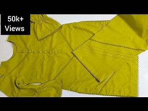 How to Make Design Dress from Simple Fabric | Trendy Plain Fabric Kurti with Lace Cutting & Stitch